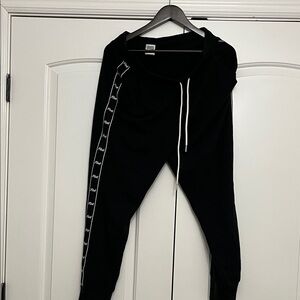 PINK Victoria's Secret Black Joggers with White Accents